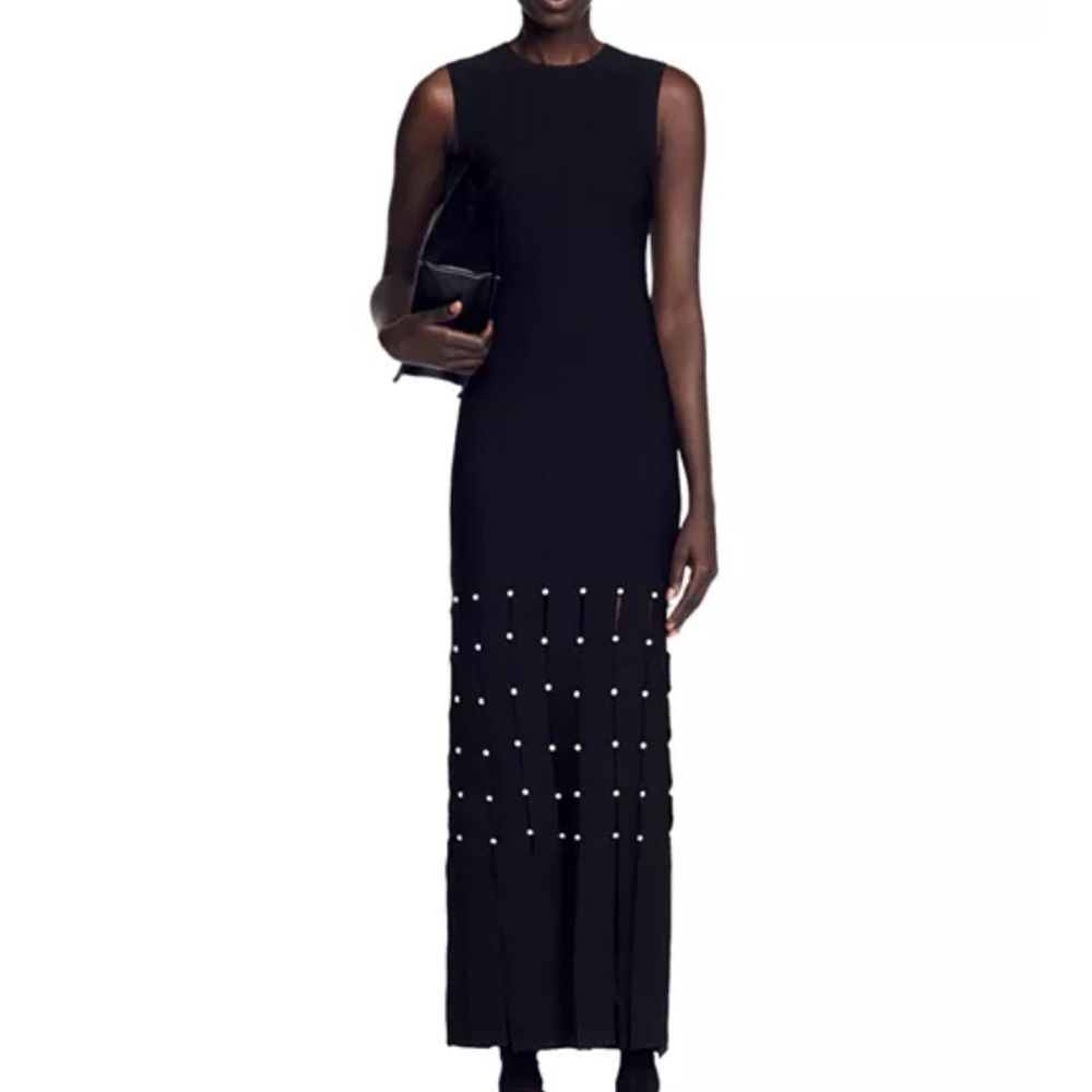 Sandro Fringed Maxi Dress